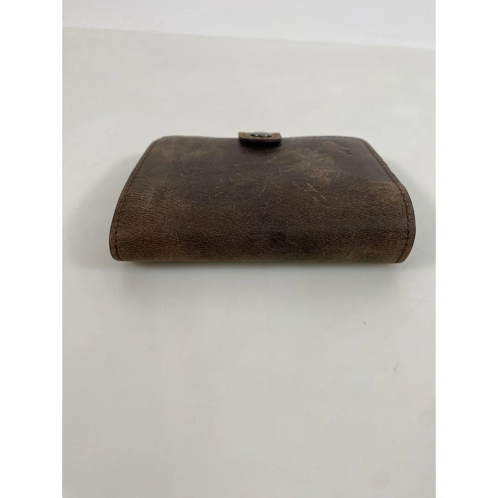 BlackBrook Wallet Mens Brown Leather RFID Bifold Card Holder Pop Up‎ Snap ID